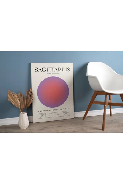 Pegziz Yay Burcu Astroloji Minimalist Kanvas Tablo - Salon Oturma Odası Mutfak Ofis için Duvar Dekoru ürün görseli 1