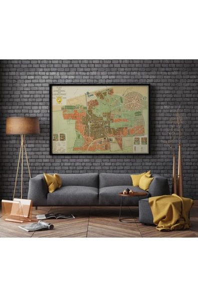 Pegziz Hollanda Lahey Haritası Sanatsal Duvar Dekorasyon Poster 60x90cm. ürün görseli 1