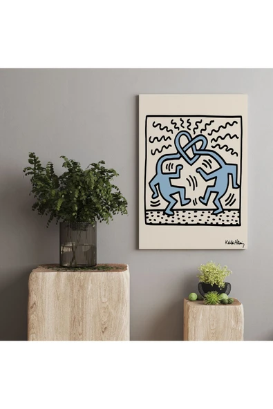 Pegziz Salon Duvar Dekorasyonu Sanatsal Tablo Keith Haring Duvar Dekor Kanvas Tablo ürün görseli 1