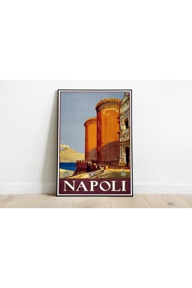 Pegziz Italya Napoli Vintage Sanatsal Poster 60x90cm. ürün görseli 1