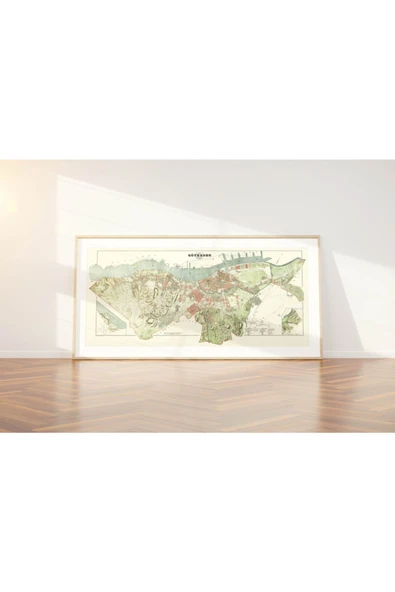 Pegziz Göteborg Haritası Sanatsal Duvar Dekorasyon Poster 60x90cm. ürün görseli 1