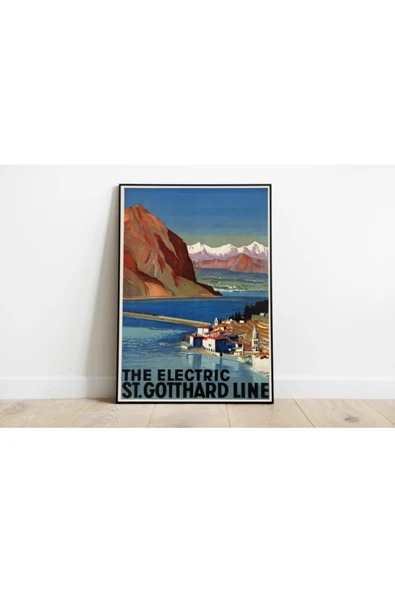 Pegziz Isviçre Vintage Sanatsal Poster 60x90cm. ürün görseli 1