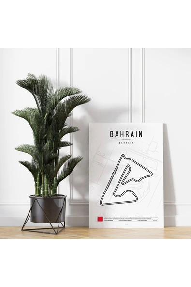 Pegziz Formula1 Bahreyn Pisti Çizimi Kanvas Tablo Minimalist F1 Sanatsal Tablo Duvar Dekoru ürün görseli 1