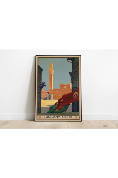 Pegziz Toskana Vintage Sanatsal Poster 60x90cm. ürün görseli 1