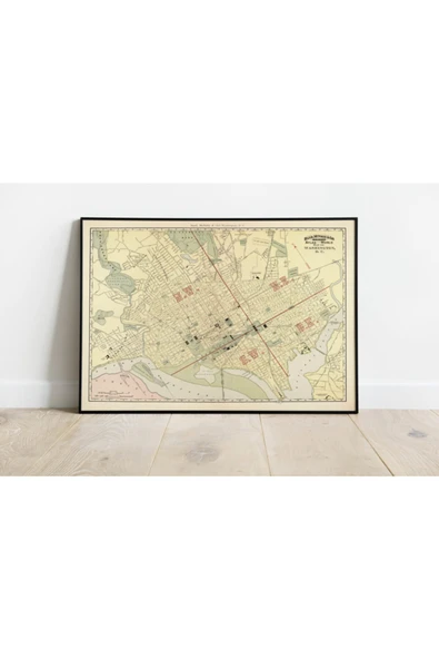 Pegziz Amerika Washington Haritası Sanatsal Duvar Dekorasyon Poster 60x90cm. ürün görseli 1