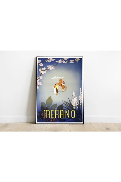 Pegziz Italya, Merano Vintage Sanatsal Poster 60x90cm. ürün görseli 1
