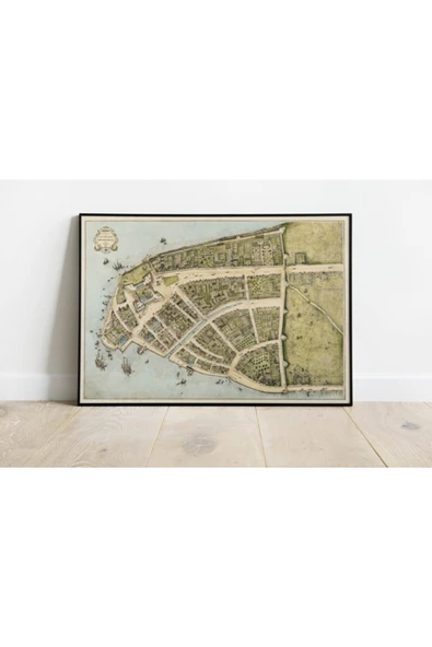 Pegziz New York Haritası Sanatsal Duvar Dekorasyon Poster 60x90cm. ürün görseli 1