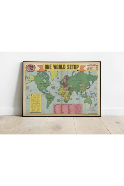 Pegziz 2. Dünya Savaşı Haritası Sanatsal Duvar Dekorasyon Poster 60x90cm. ürün görseli 1