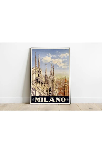 Pegziz Italya Milano Vintage Sanatsal Poster 60x90cm. ürün görseli 1