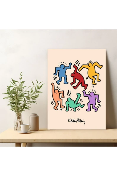 Pegziz Pop Art Keith Haring Sanatsal Tablo Salon Duvar Dekorasyonu Oda Dekorasyonu Duvar Tablosu ürün görseli 1