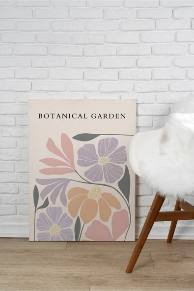 Pegziz Minimal Botanik Renkli Çiçekler Dekoratif Kanvas Tablo - Modern Duvar Dekorasyon Sanatı ürün görseli 1