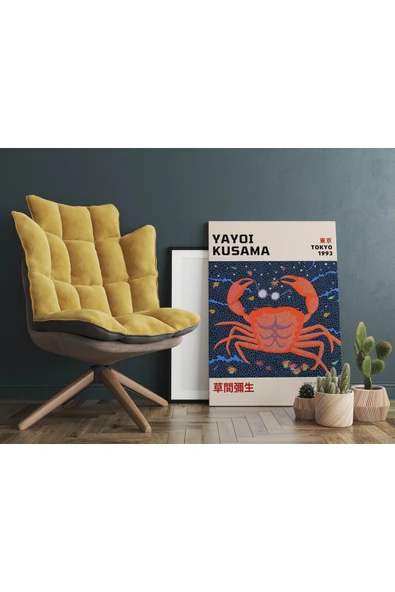 Pegziz Modern Duvar Tablosu Yengeç Kanvas Tablo Sanatsal Duvar Dekorasyonu ürün görseli 1