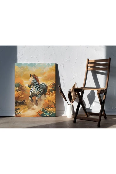 Pegziz Zebra Minimalist Modern Kanvas Tablo - Salon Oturma Odası Mutfak Ofis için Duvar Dekoru ürün görseli 1