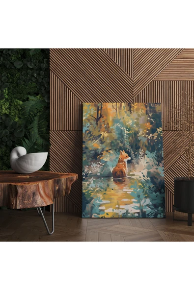 Pegziz Ormanda Tilki Minimalist Modern Kanvas Tablo - Salon Oturma Odası Mutfak Ofis için Duvar Dekoru ürün görseli 1