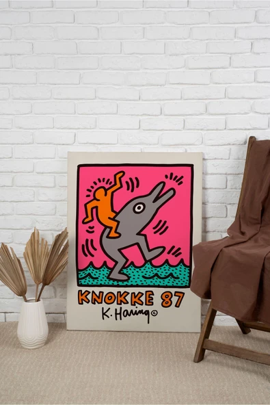 Pegziz Salon Duvar Dekorasyonu Sanatsal Tablo Keith Haring Duvar Dekor Kanvas Tablo ürün görseli 1