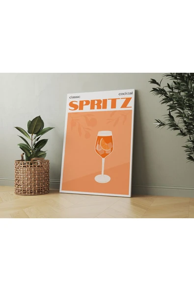 Pegziz Spritz Kokteyl Modern Kanvas Tablo - Cafe Dekor - Salon Mutfak için Duvar Dekoru ürün görseli 1