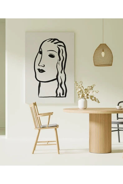 Pegziz Siyah Beyaz Minimal Sanatsal Tablo Salon Duvar Dekorasyon Kanvas Tablo Oda Dekorasyonu ürün görseli 1