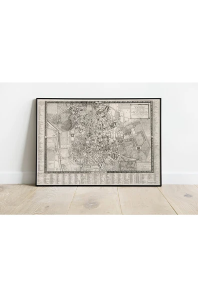 Pegziz Madrid Haritası Sanatsal Duvar Dekorasyon Poster 60x90cm. ürün görseli 1
