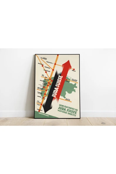 Pegziz Isviçre Vintage Sanatsal Poster 60x90cm. ürün görseli 1