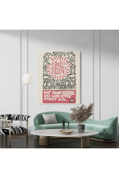 Pegziz Modern Sanatsal Tablo Oda Dekorasyon Kanvas Tablo Keith Haring Duvar Tablosu ürün görseli 1