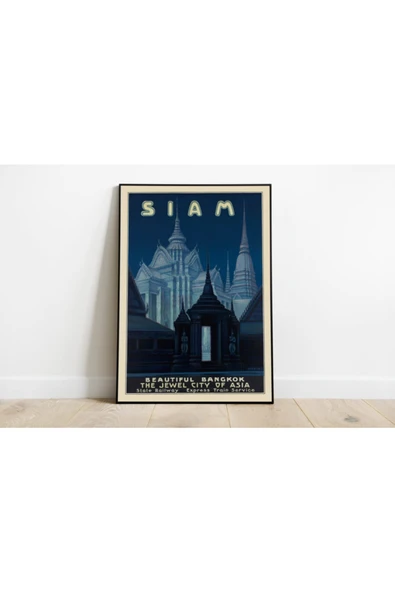 Pegziz Tayland Vintage Sanatsal Poster 60x90cm. ürün görseli 1
