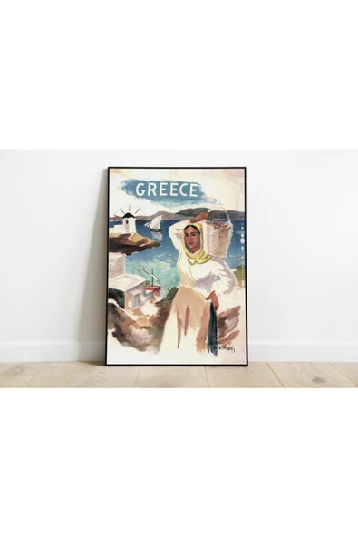 Pegziz Yunanistan Vintage Sanatsal Poster 60x90cm. ürün görseli 1