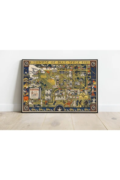 Pegziz Teksas Kadın Üniversitesi Haritası Sanatsal Duvar Dekorasyon Poster 60x90cm. ürün görseli 1