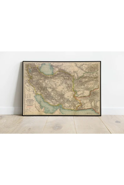 Pegziz Iran Haritası Sanatsal Duvar Dekorasyon Poster 60x90cm. ürün görseli 1