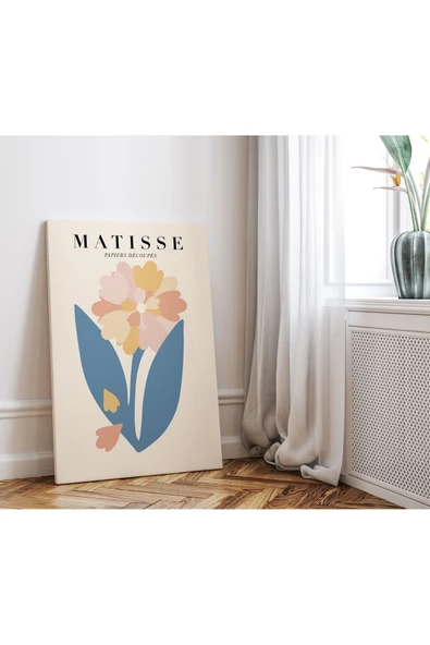 Pegziz Renkli Çiçekler Matisse Sanatsal Tablo Duvar Dekorasyon Kanvas Tablo ürün görseli 1