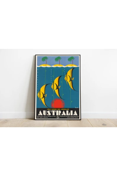 Pegziz Avustralya Vintage Sanatsal Poster 60x90cm. ürün görseli 1