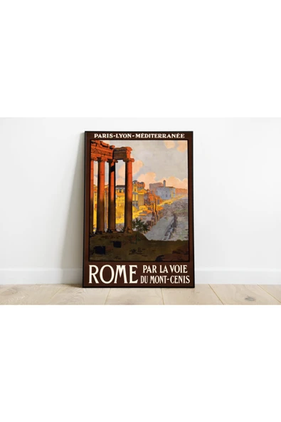 Pegziz Italya Roma Vintage Sanatsal Poster 60x90cm. ürün görseli 1