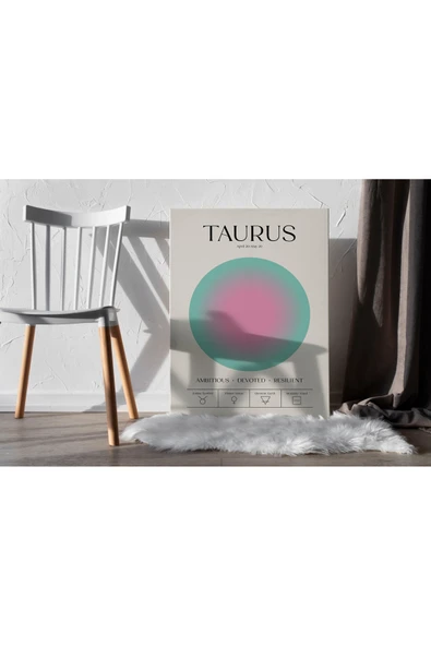 Pegziz Boğa Burcu Astroloji Minimalist Kanvas Tablo - Salon Oturma Odası Mutfak Ofis için Duvar Dekoru ürün görseli 1