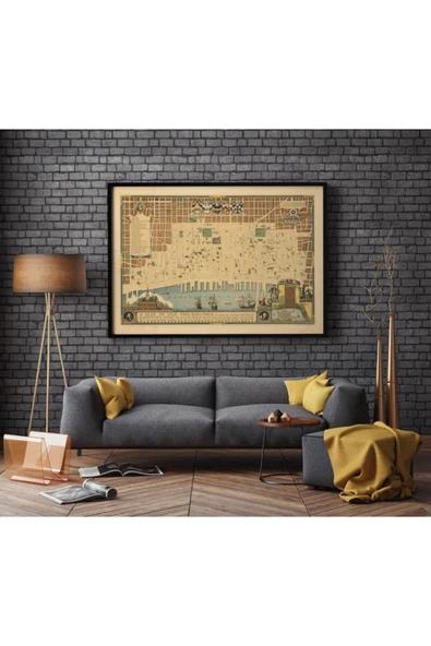 Pegziz Philadelphia Haritası Sanatsal Duvar Dekorasyon Poster 60x90cm. ürün görseli 1