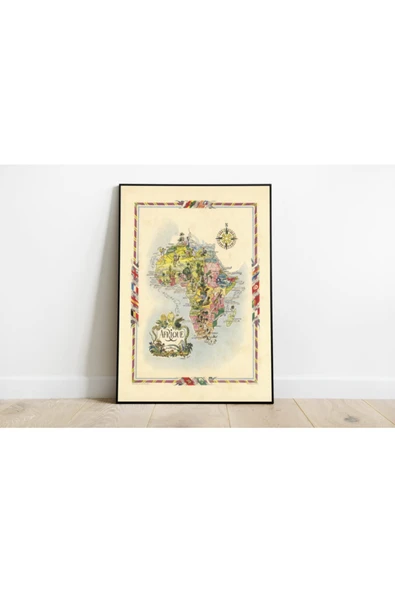 Pegziz Afrika 1951 Haritası Sanatsal Duvar Dekorasyon Poster 60x90cm. ürün görseli 1