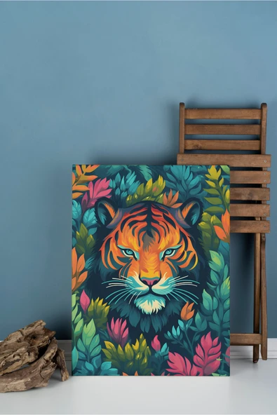 Pegziz Kaplan Minimalist Modern Kanvas Tablo - Salon Oturma Odası Mutfak Ofis için Duvar Dekoru ürün görseli 1