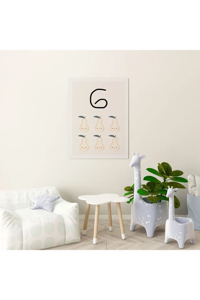 Pegziz Bebek Odası Dekorasyon - 6 Sayısı Modern Minimalist Kanvas Tablo - Çocuk Odası Tablo ürün görseli 1