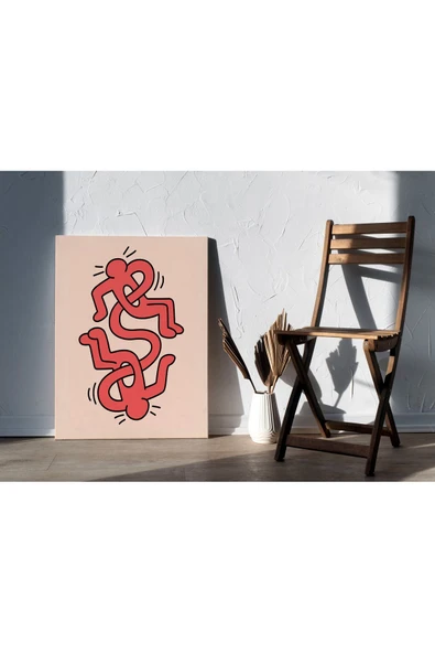 Pegziz Pop Art Ev Dekorasyonu Kanvas Tablo Keith Haring Modern Sanatsal Tablo Cafe Dekor ürün görseli 1
