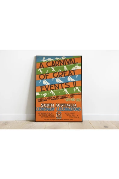 Pegziz Avustralya Vintage Sanatsal Poster 60x90cm. ürün görseli 1