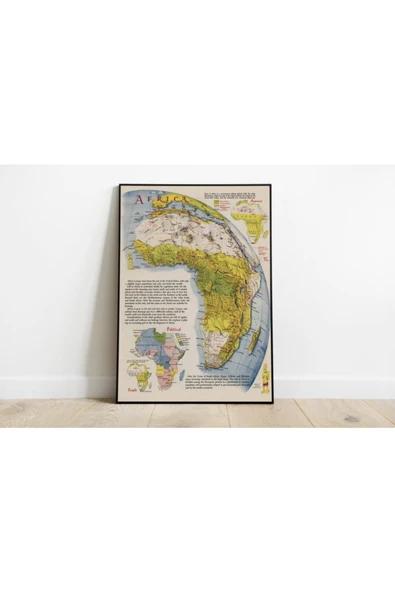 Pegziz Afrika 1944 Haritası Sanatsal Duvar Dekorasyon Poster 60x90cm. ürün görseli 1