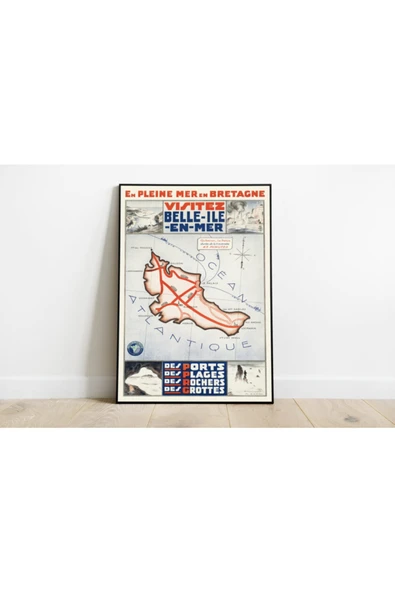 Pegziz Fransa Vintage Sanatsal Poster 60x90cm. ürün görseli 1