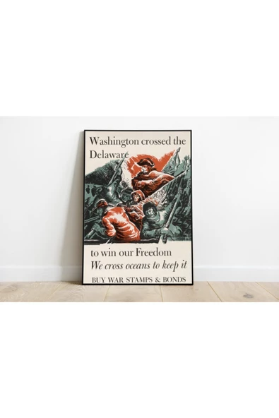 Pegziz 2. Dünya Savaşı Propaganda Vintage Sanatsal Poster 60x90cm. ürün görseli 1