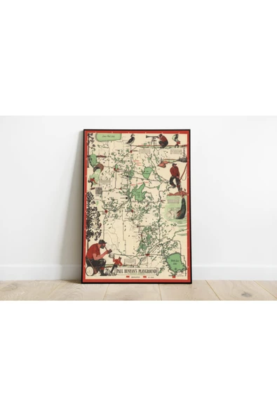 Pegziz Minnesota Haritası Sanatsal Duvar Dekorasyon Poster 60x90cm. ürün görseli 1