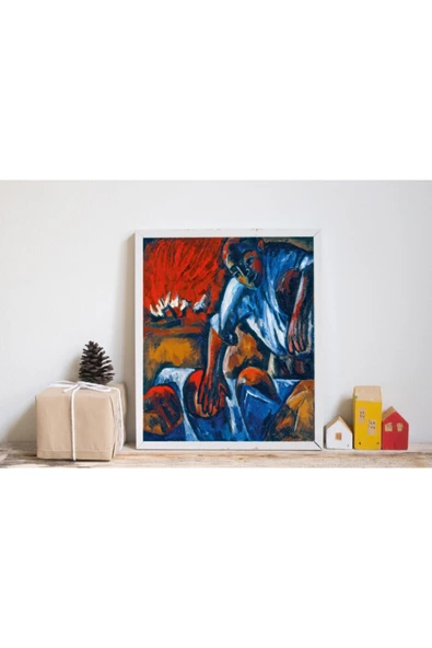 Pegziz Mikhail Larionov The Baker Sanatsal Poster 60x60cm. ürün görseli 1