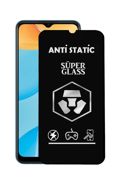 corcishop Oppo A15 Tam Kaplayan Anti Statik Dayanıklı Süper Cam Ekran Koruyucu ürün görseli 1