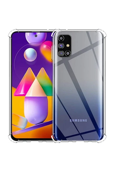 corcishop Samsung Galaxy M31s Ultra Ince Şeffaf Airbag Anti Şok Silikon Kılıf ürün görseli 1