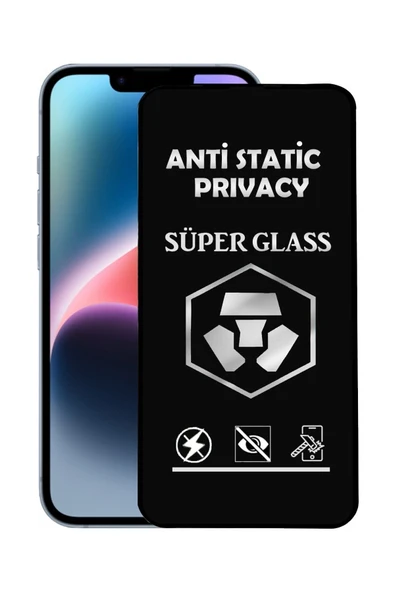 corcishop Apple Iphone 14 Plus Tam Kaplayan Anti Statik Hayalet Süper Cam Ekran Koruyucu ürün görseli 1