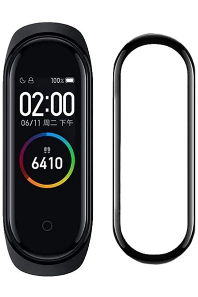 corcishop Xiaomi Mi Band 4 Tam Kapatan Pmma Ekran Koruyucu Tam Kapatan Siyah ürün görseli 1