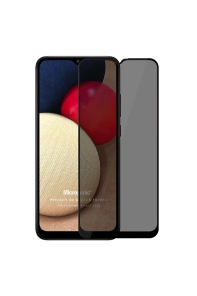 corcishop Samsung Galaxy A02s Privacy 5d Gizlilik Filtreli Cam Ekran Koruyucu Siyah ürün görseli 1