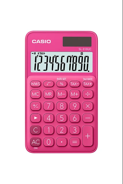 Sl-310Uc-Rd Cep Tipi 10 Hane Koyu Pembe Hesap Makinesi ürün görseli 1