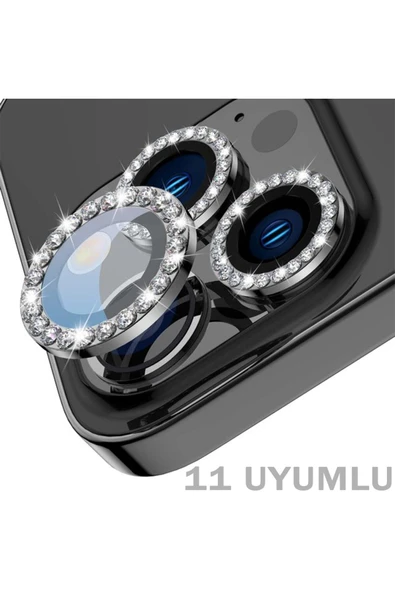corcishop Iphone 11 Uyumlu Taşlı Kamera Lens Koruyucu Renkli Taşlı ürün görseli 1